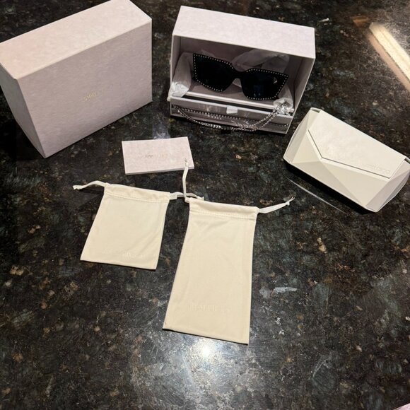Jimmy Choo Accessories - BNIB!  Authentic JIMMY CHOO JC5033B RHINESTONE SUNGLASSES WITH RHINESTONE CHAIN